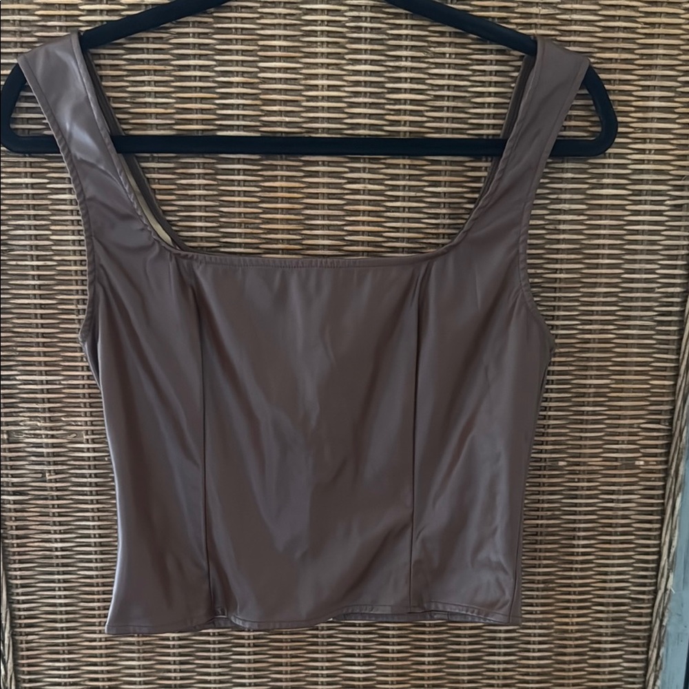Brown Leather Top